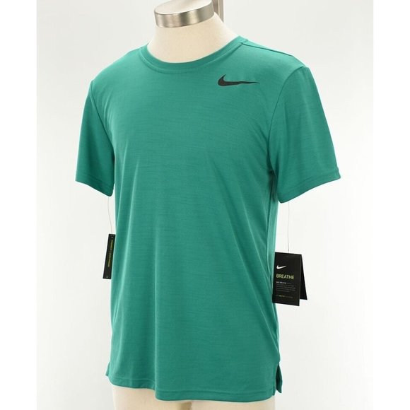 NIKE Mens Neptune Green SUPERSET Training T Shirt SMALL Moisture Wicking NWT - Picture 1 of 2